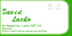 david lacko business card